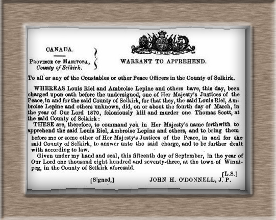 Regina-Warrant_To_Apprehend_Riel_And_Lepine
