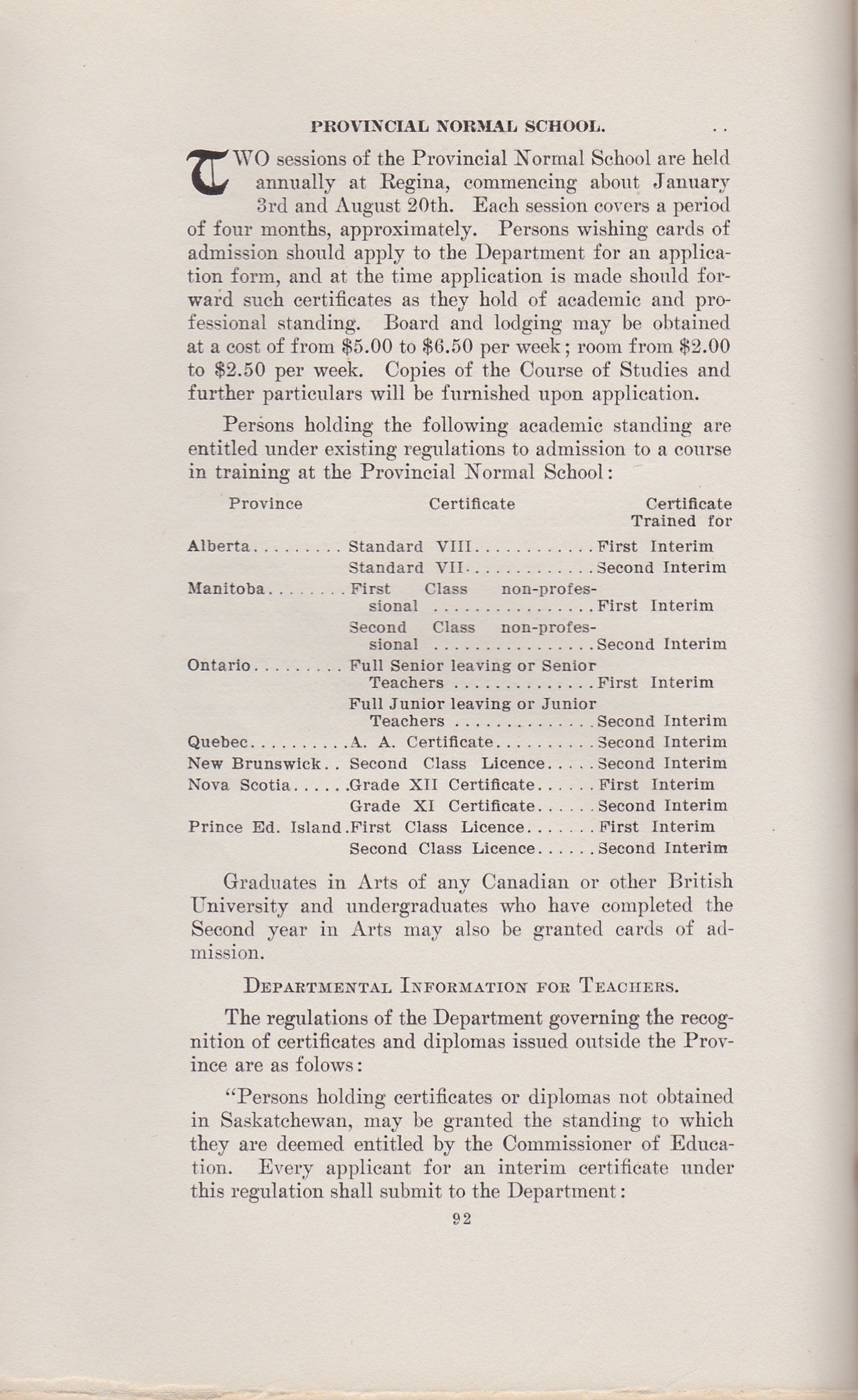 Souvenir Normal School Regina Spring 1908  - Saskatchewan Gen Web - Saskatchewan One room School Project