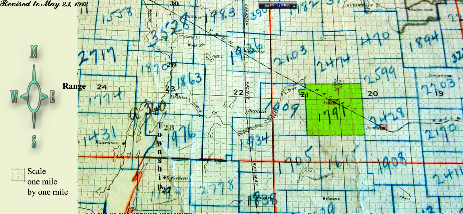 Map Brooklyn School District 1791,1913-19616,Tate, Bleakmore, South west section 20 township 28 range 20 west of the second meridian,  Saskatchewan,  section 36  township 28 range 21 west of the second meridian 