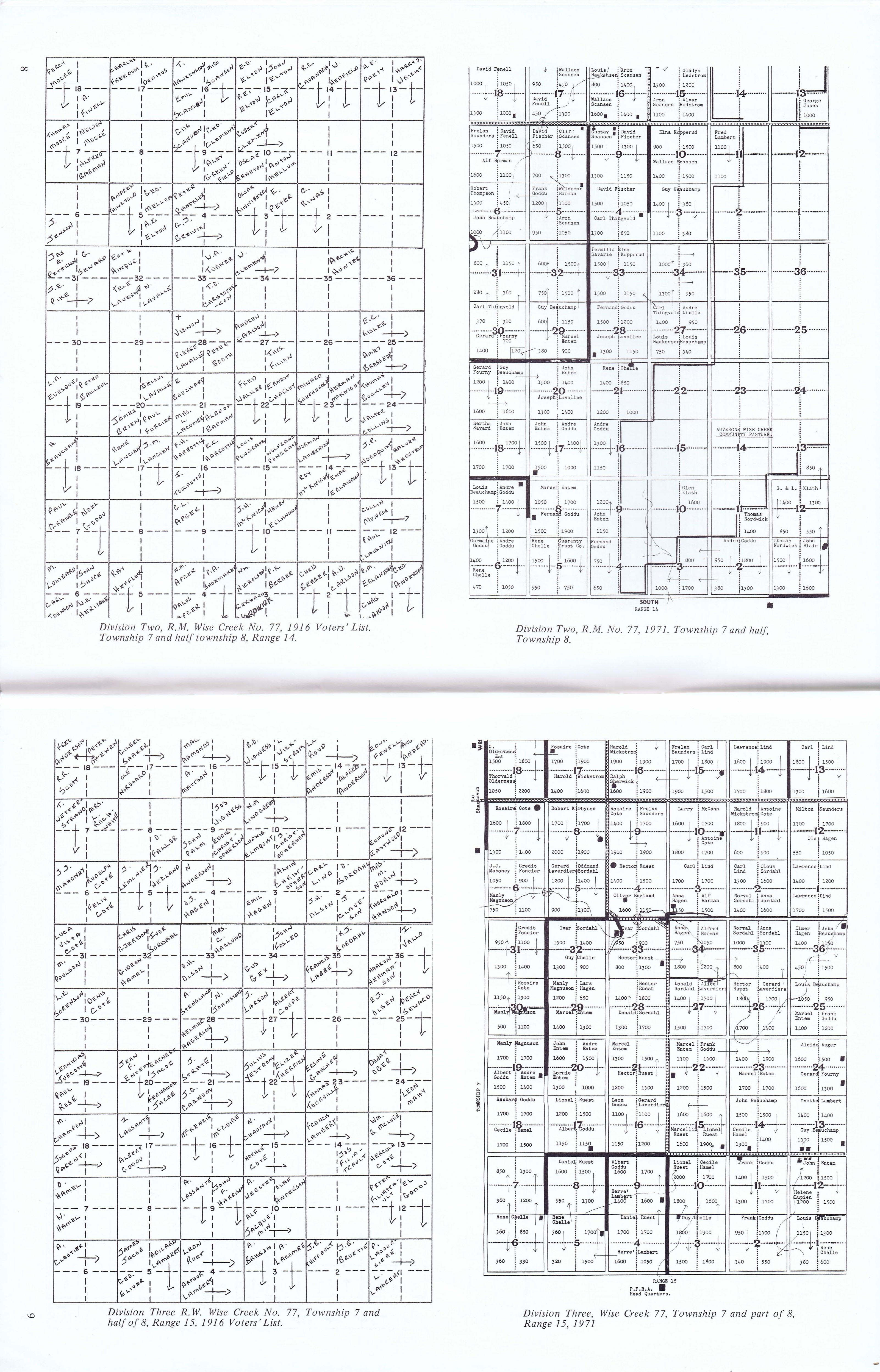 History of Cadillac and Surrounding District, The Good Old Days, Prepared by Alta Legros and Marlene Davidson for Homecoming '71, Elmwood, Fairy Lake, Boule Creek, Priory, Wheatville, Crichton, Bedford, Orwell, Highway, Gouverneur, McKnight, Pinto Head, Driscol Lake, Frenchville, Lac Pelletier, Notre Dame, Cadillac,  Saskatchewan, Canada   