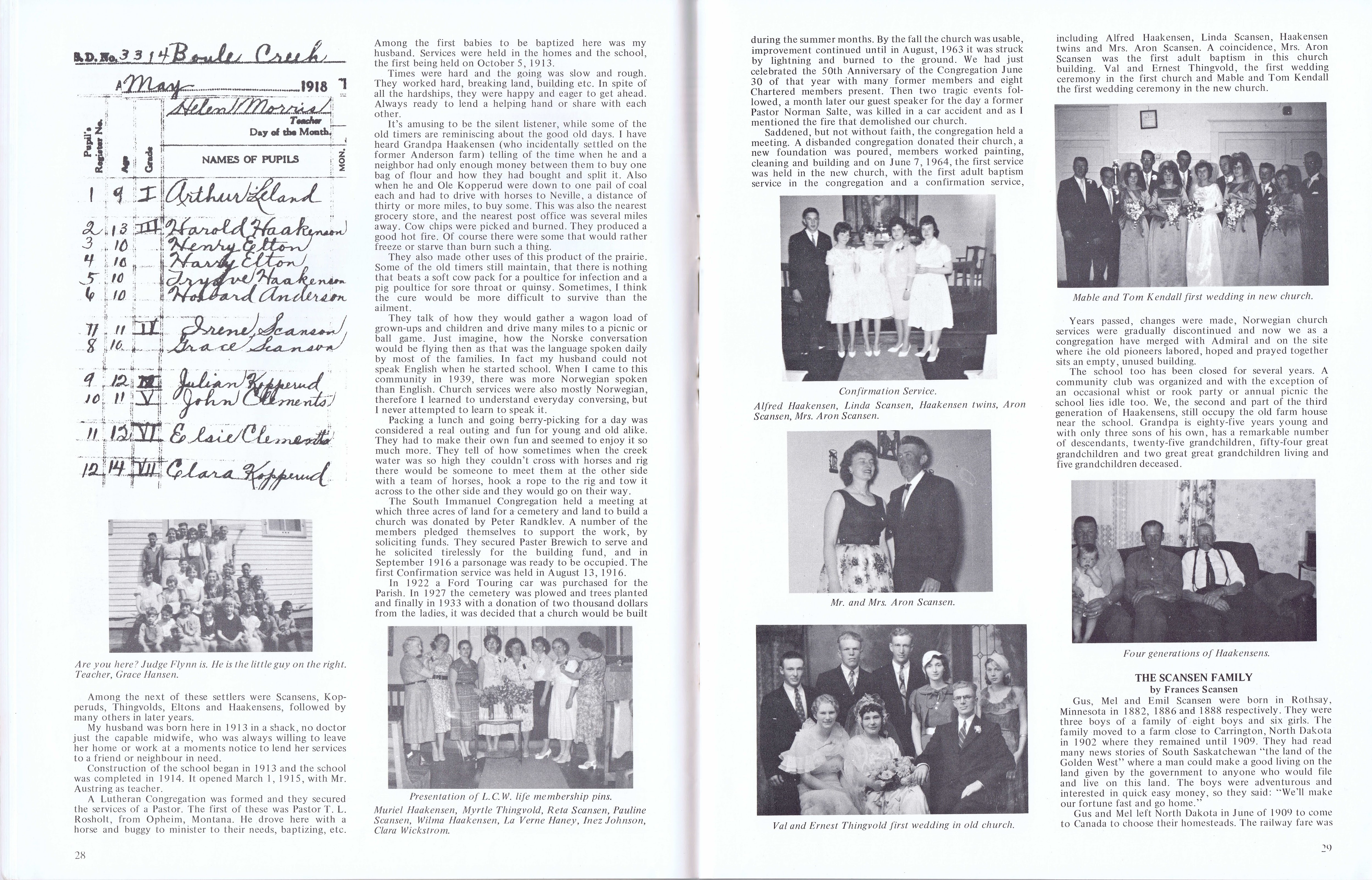 History of Cadillac and Surrounding District, The Good Old Days, Prepared by Alta Legros and Marlene Davidson for Homecoming '71, Elmwood, Fairy Lake, Boule Creek, Priory, Wheatville, Crichton, Bedford, Orwell, Highway, Gouverneur, McKnight, Pinto Head, Driscol Lake, Frenchville, Lac Pelletier, Notre Dame, Cadillac,  Saskatchewan, Canada   