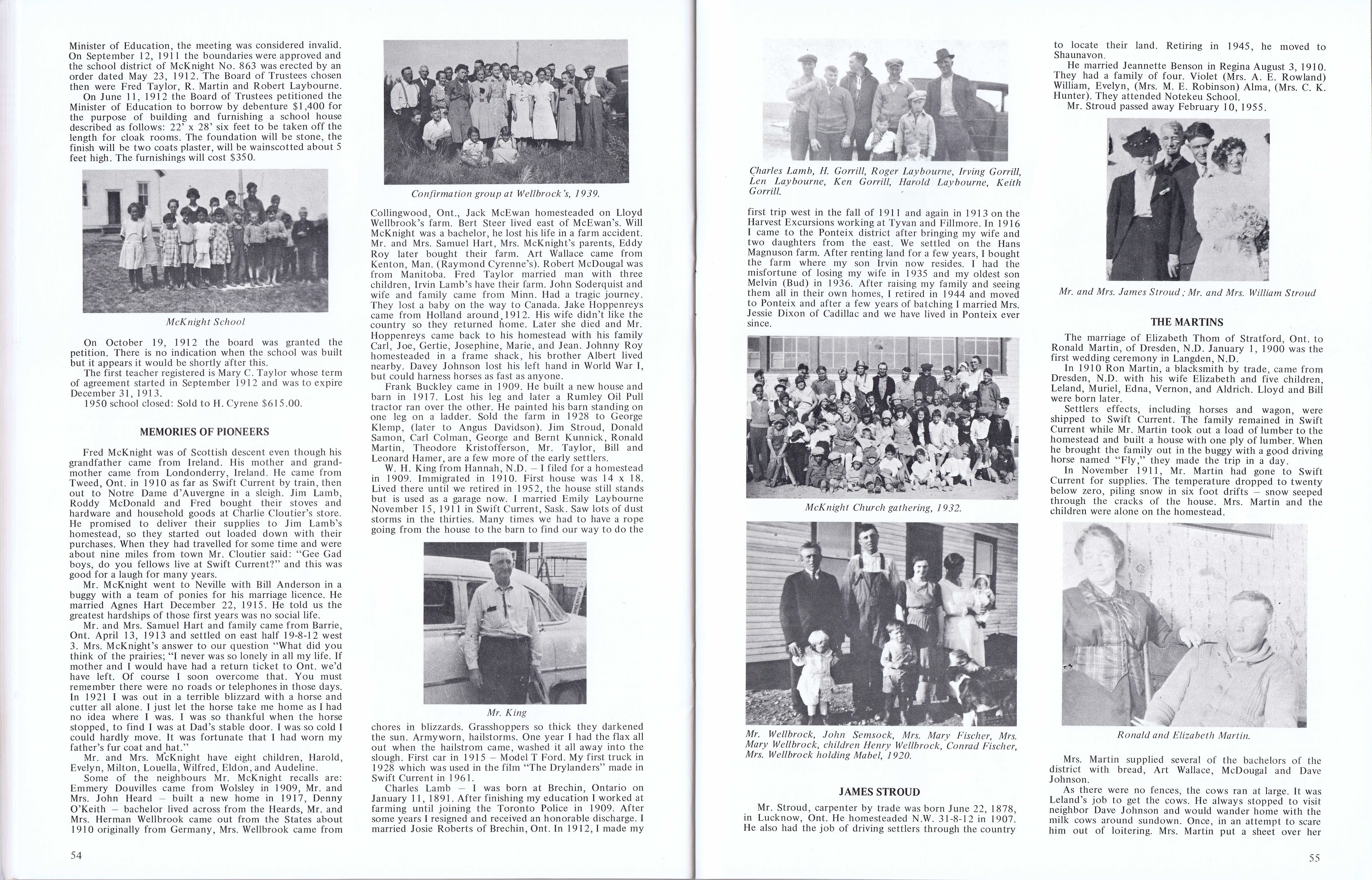 History of Cadillac and Surrounding District, The Good Old Days, Prepared by Alta Legros and Marlene Davidson for Homecoming '71, Elmwood, Fairy Lake, Boule Creek, Priory, Wheatville, Crichton, Bedford, Orwell, Highway, Gouverneur, McKnight, Pinto Head, Driscol Lake, Frenchville, Lac Pelletier, Notre Dame, Cadillac,  Saskatchewan, Canada   