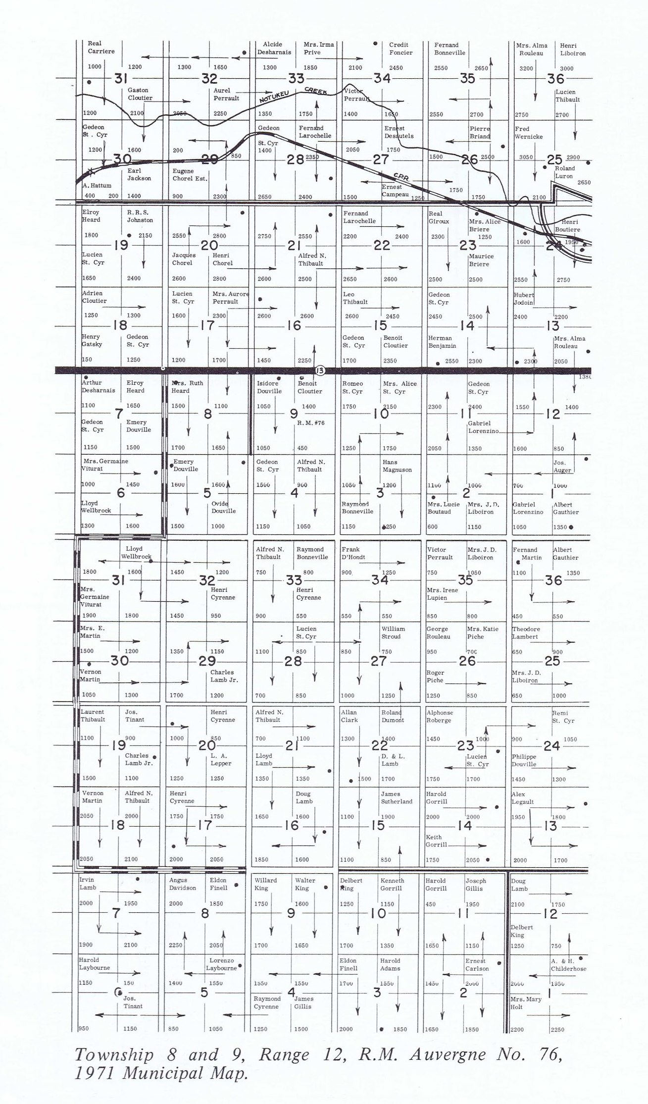 History of Cadillac and Surrounding District, The Good Old Days, Prepared by Alta Legros and Marlene Davidson for Homecoming '71, Elmwood, Fairy Lake, Boule Creek, Priory, Wheatville, Crichton, Bedford, Orwell, Highway, Gouverneur, McKnight, Pinto Head, Driscol Lake, Frenchville, Lac Pelletier, Notre Dame, Cadillac,  Saskatchewan, Canada   