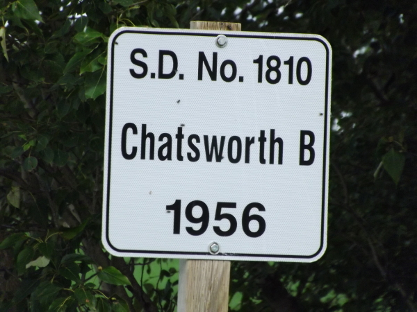 Chatsworth School District 1810, near Saltcoats, 1907-1966, 51 03'4'' N 102 00' 22''W, Southeast section 25 township 24 range 1 west of the second meridian