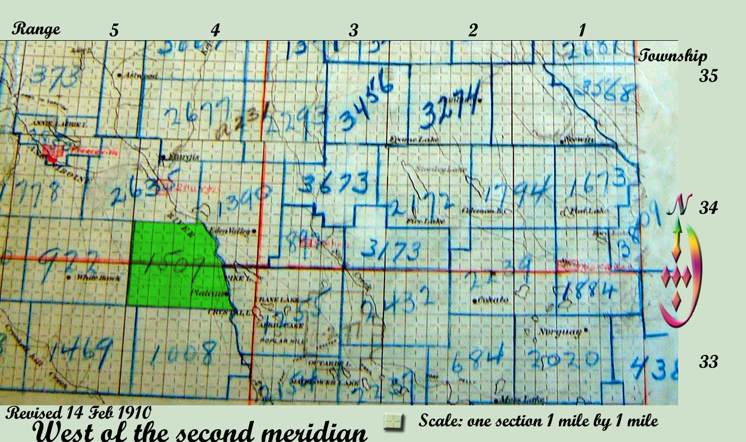 %Corofin SD # 1507, Corofin School District no 1507 southeast section 4 township 34 range 4 west of the 2 meridian, 1906-1955, Lat: 	  	N Lon: 	  	W dddmm'ss.s