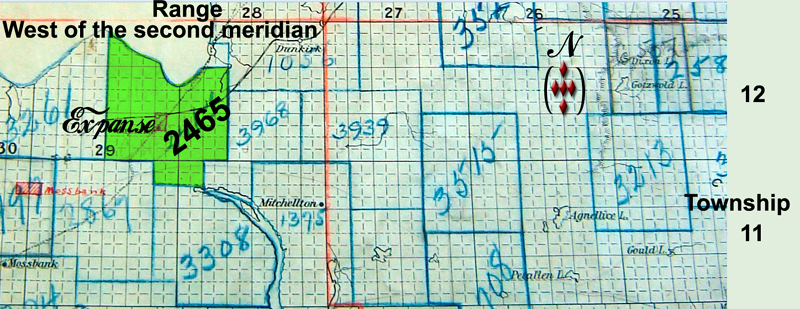 Expanse School District 2465, Northwest 12 Township 23 Range 29 West of the second meridian,  Lake Johnston, Expanse, Buttress Siding, Mossbank 