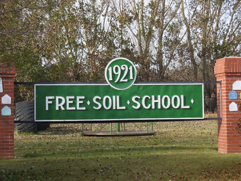 Free Soil School District 1921, memorial in Liberty Saskatchewan, Southwest section 21 township 25 range 25 west of the second meridian, Wolffton South west section 2 township 26 range 25 west of the second meridian,   