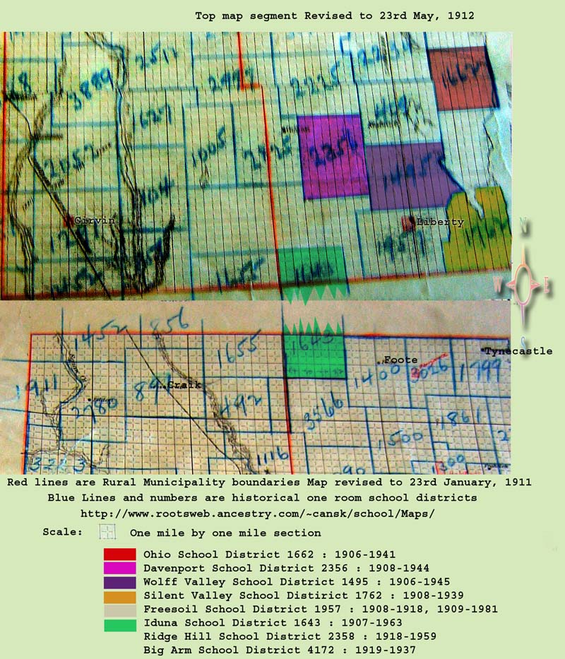 Free Soil School District 1921, memorial in Liberty Saskatchewan, Southwest section 21 township 25 range 25 west of the second meridian, Wolffton South west section 2 township 26 range 25 west of the second meridian,   