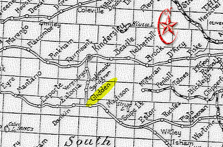 Glidden Consolidated School District 2726, Glidden, 51.239 degrees North, 109.164 degrees west, section 21- township 26- range 23-West of the 3rd meridian, Saskatchewan, Newcombe Rural Municipality No. 260