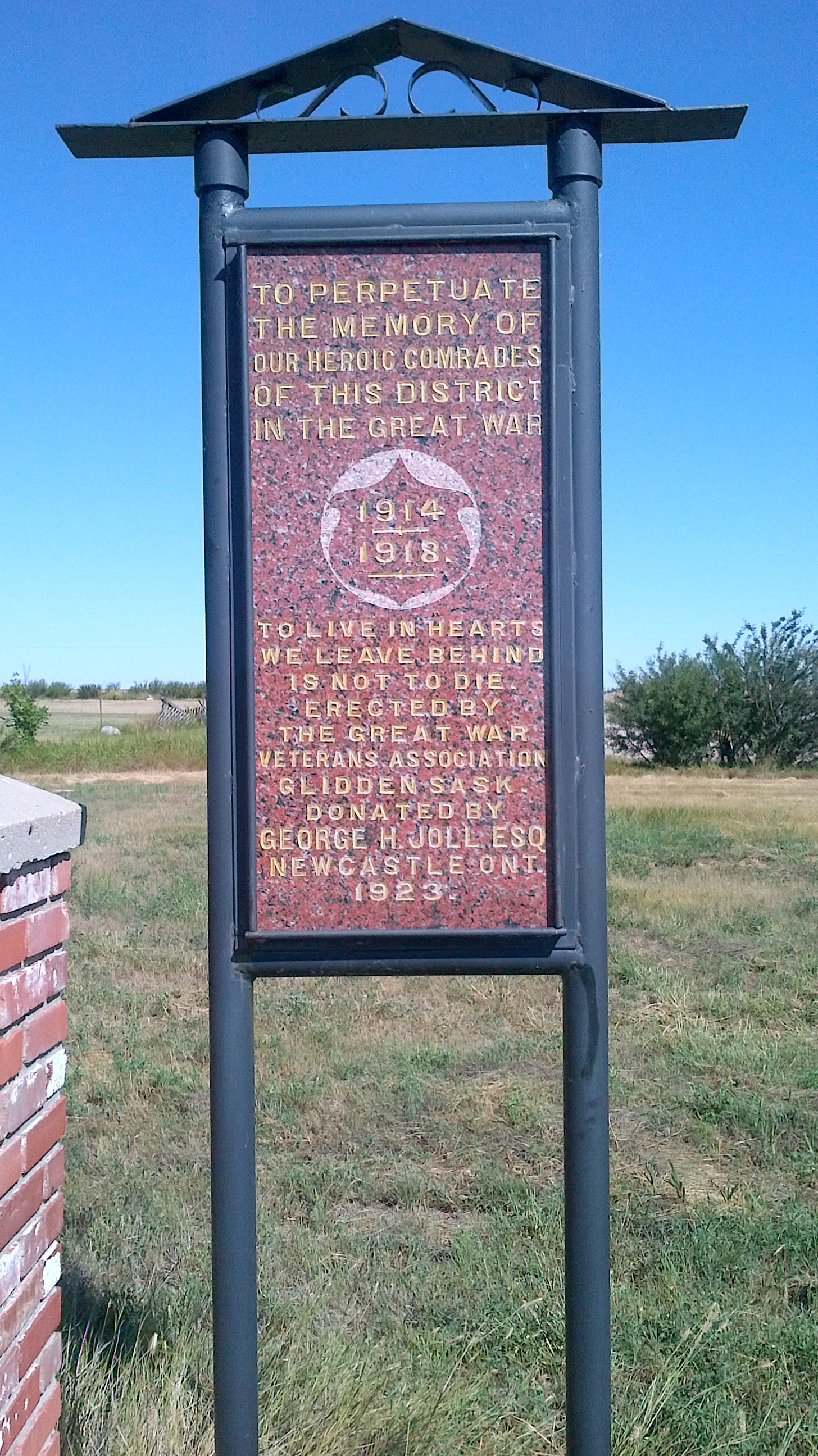 Glidden Consolidated School District 2726, Glidden, 51.239 degrees North, 109.164 degrees west, section 21- township 26- range 23-West of the 3rd meridian, Saskatchewan, Newcombe Rural Municipality No. 260