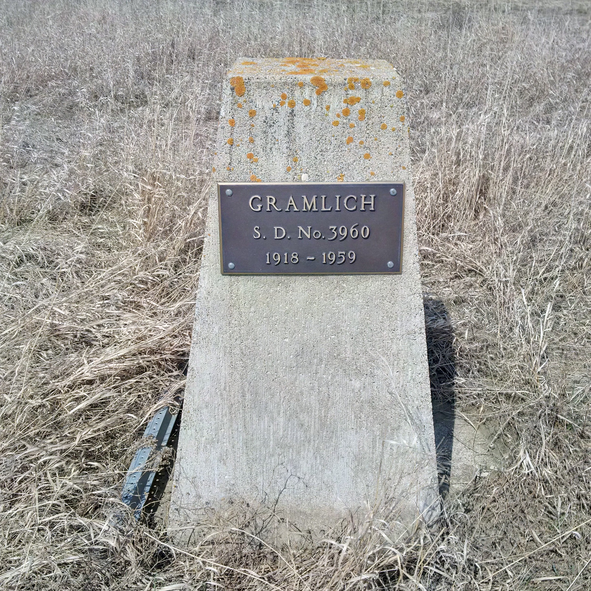  GRAMLICH School District 3960, 1918-1959, NW 33 35 28 W3, near Cactus Lake,   Saskatchewan,  