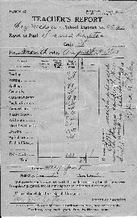  Dave Layton Report Card at Hay Meadow School District 4241 North East Section 29 Township 4 Range 1 West of the Third Meridiannear Lisieux and Joeville Province of Saskatchewan  near Wood Mountain  Saskatchewan Gen Web - One room School Project 