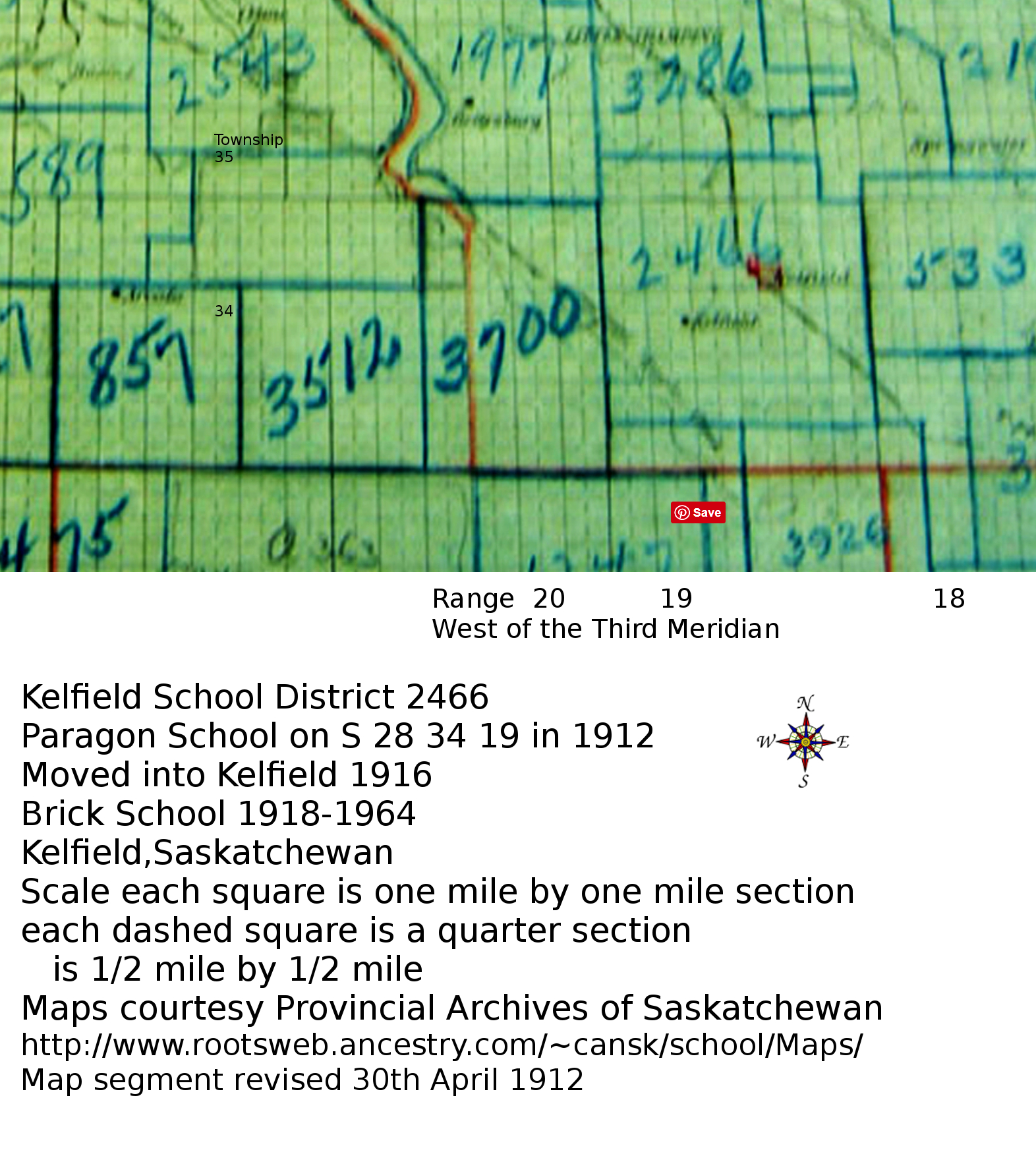  Kelfield School District 2466,Paragon School on S 28 34 19 in 1912,Moved into Kelfield 1916, Brick School 1918-1964, Kelfield,     Province of Saskatchewan, Canada Saskatchewan, 