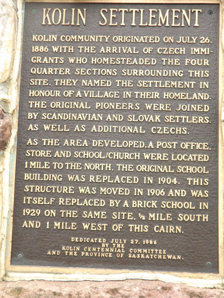 >KOLIN 	Protestant Separate School District # 138  established in 1902   Kolin School was built at NE 4-35-18-2-2. The school district also was referred to as ESTERHAZ 	School District # 138.   KOLIN School District # 4538 was incorporated	Sec 	Tsp 19a 	Rge 2 	W of the 2 Meridian 	near	Esterhazy