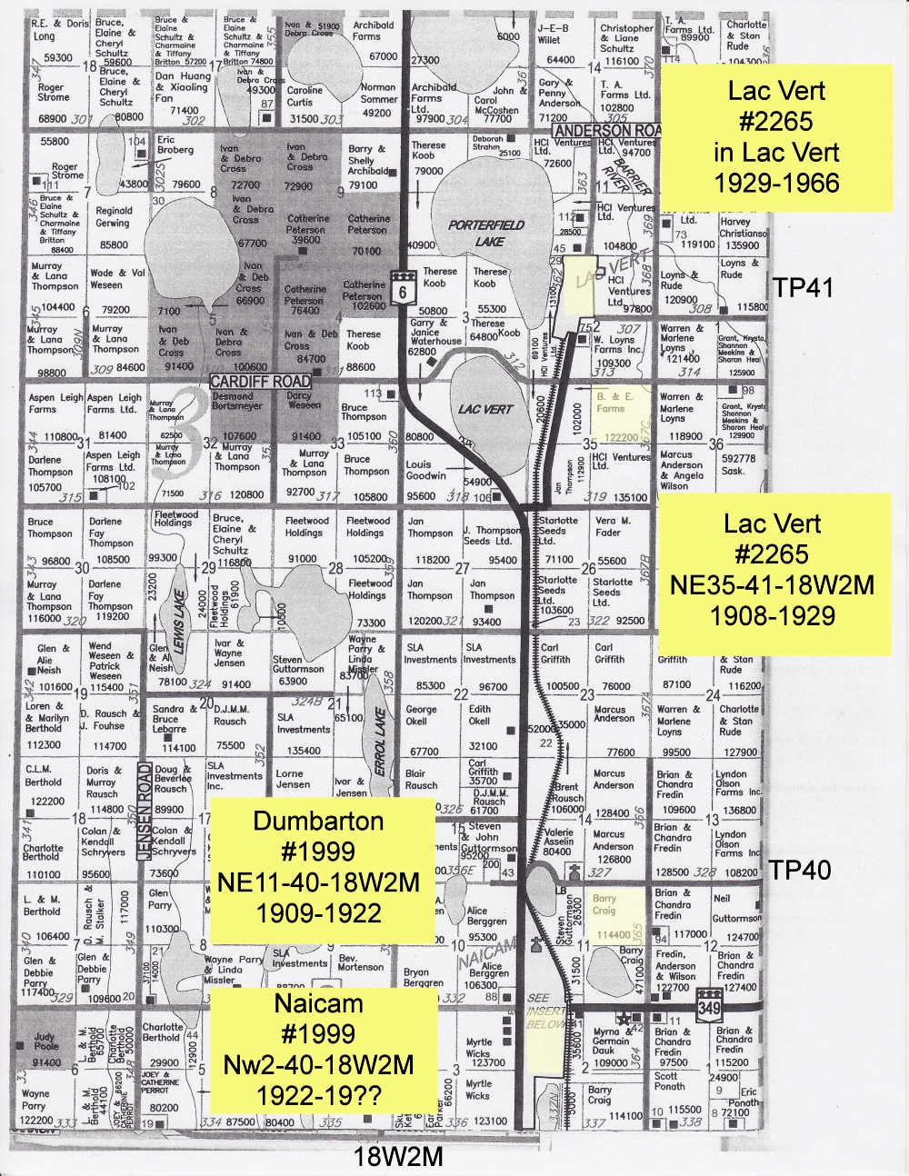 Map of Lac Vert School District 2265, Hamlet of Lac Vert, SW 2 41 18 W2, Green Lake, Tiny Lac Vert Nord, 10 41 18 W2, 1929-1966 Lac Vert, Lac Vert rural North East Quarter section 35 township 40 range 18 west of the second meridian, Glen Kelly, Saskatchewan, Sask, Sk, Canada, township, range, meridian, vintage, antique, school, school house, one room school house, one room school, school-house, one-room school-house, one room school house project, One Room School Project,   