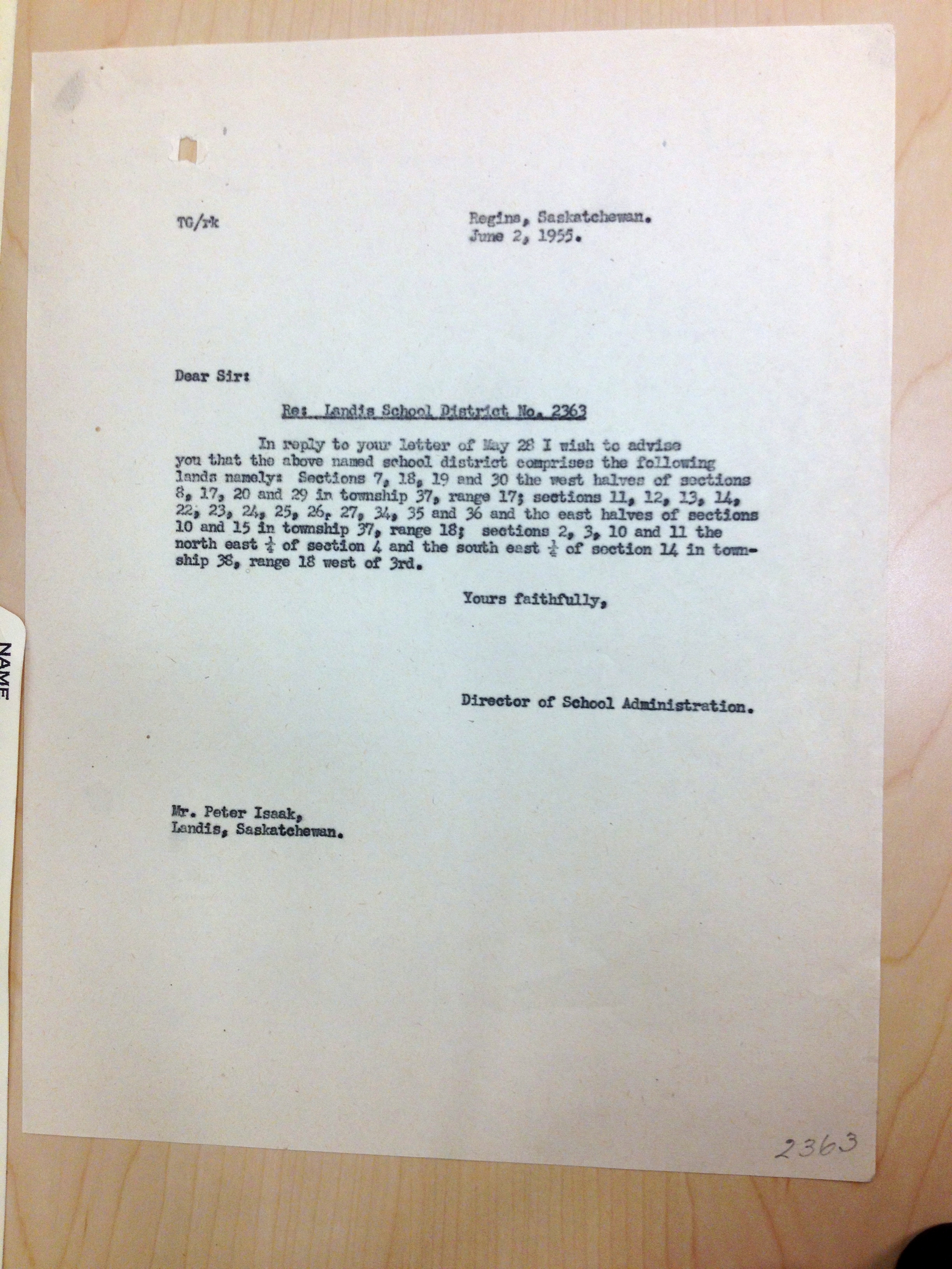 Landis School District 2363, 1909-1973, Village of Landis, North west quarter section 24 township 37 range 18 west of the third meridian,  Saskatchewan, - Saskatchewan Gen Web - Saskatchewan One room School Project