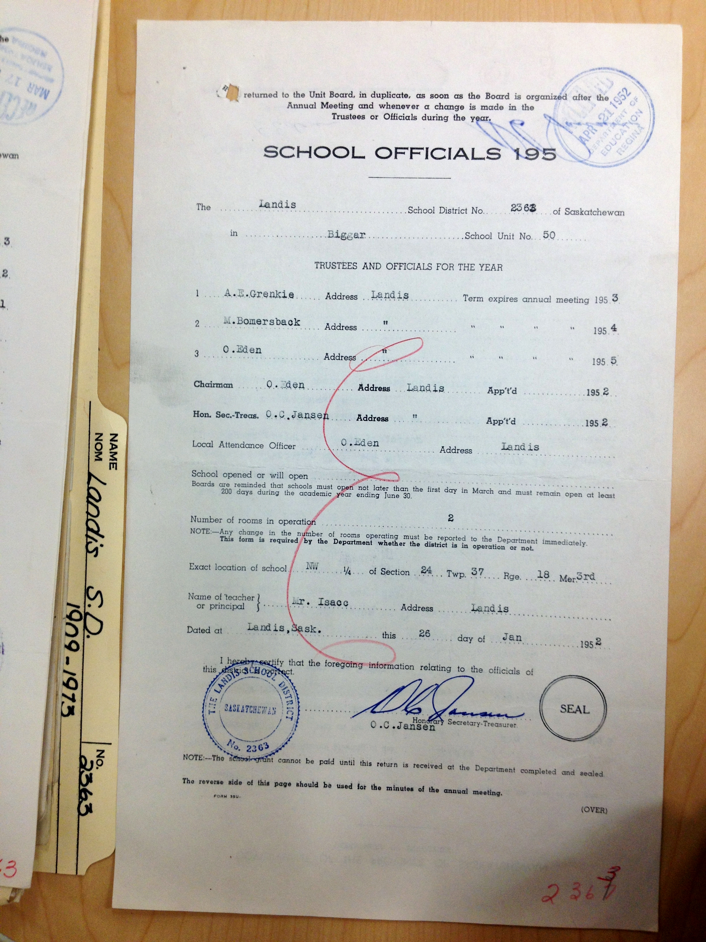 Landis School District 2363, 1909-1973, Village of Landis, North west quarter section 24 township 37 range 18 west of the third meridian,  Saskatchewan, - Saskatchewan Gen Web - Saskatchewan One room School Project