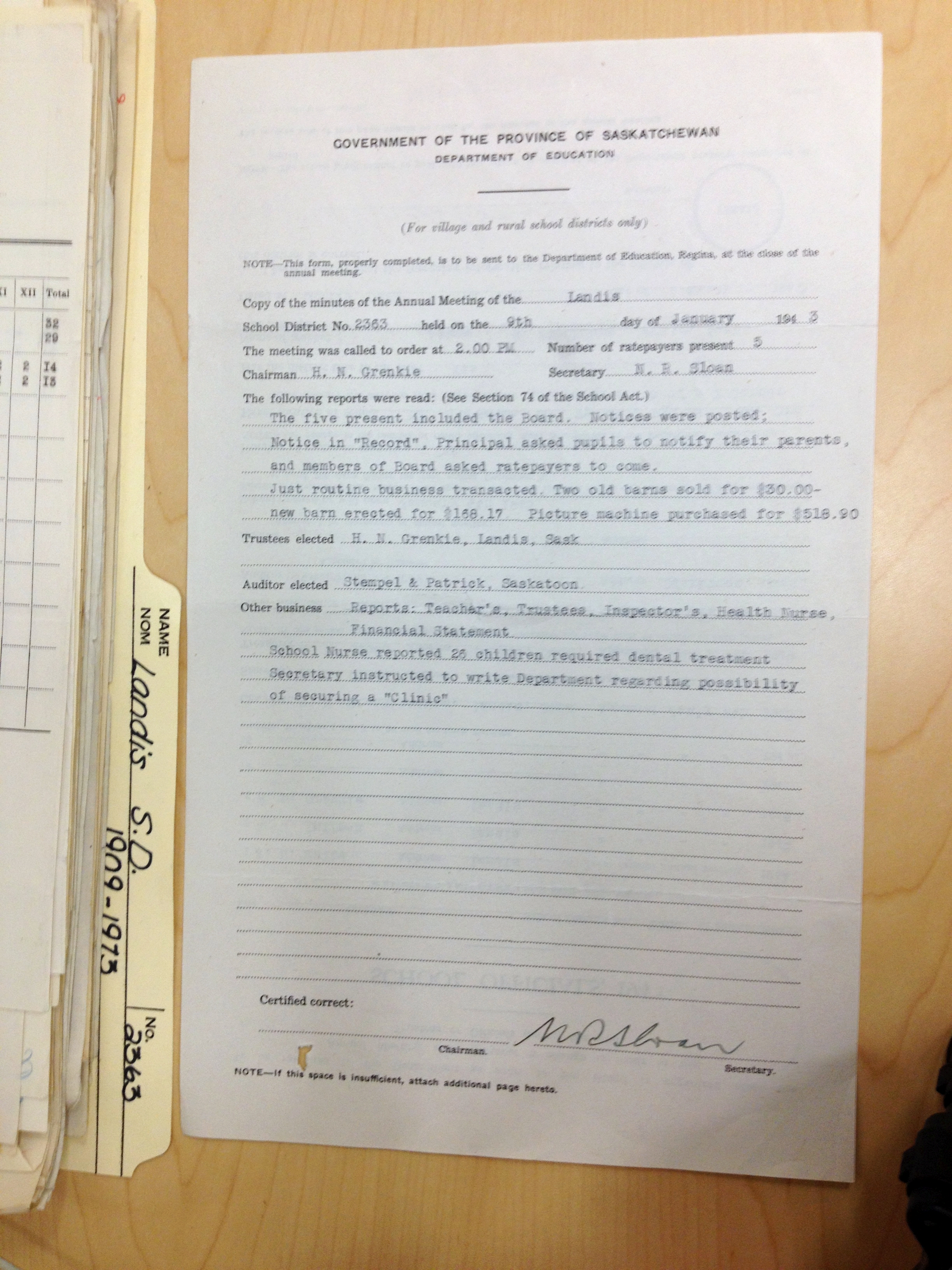 Landis School District 2363, 1909-1973, Village of Landis, North west quarter section 24 township 37 range 18 west of the third meridian,  Saskatchewan, - Saskatchewan Gen Web - Saskatchewan One room School Project