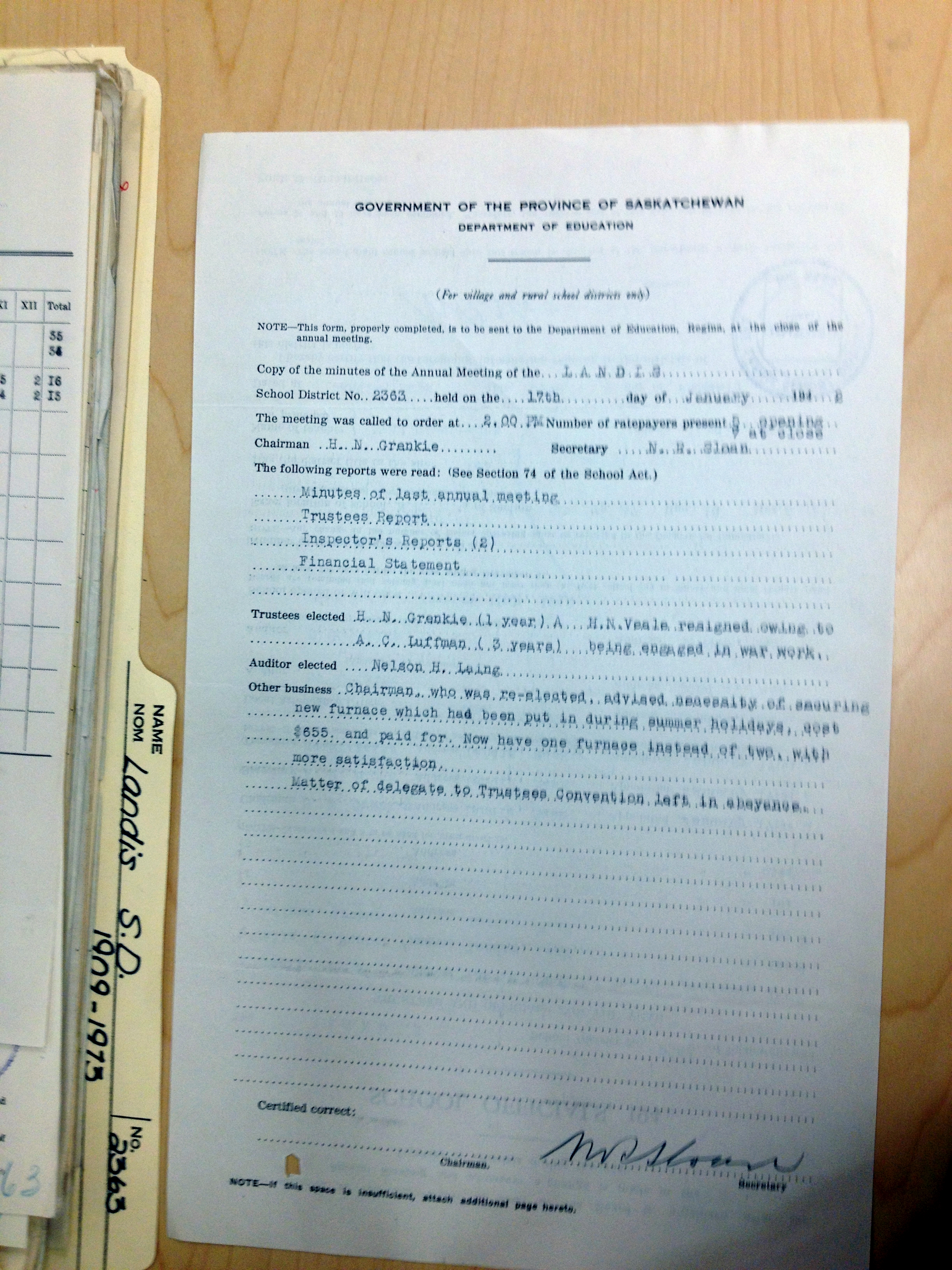 Landis School District 2363, 1909-1973, Village of Landis, North west quarter section 24 township 37 range 18 west of the third meridian,  Saskatchewan, - Saskatchewan Gen Web - Saskatchewan One room School Project