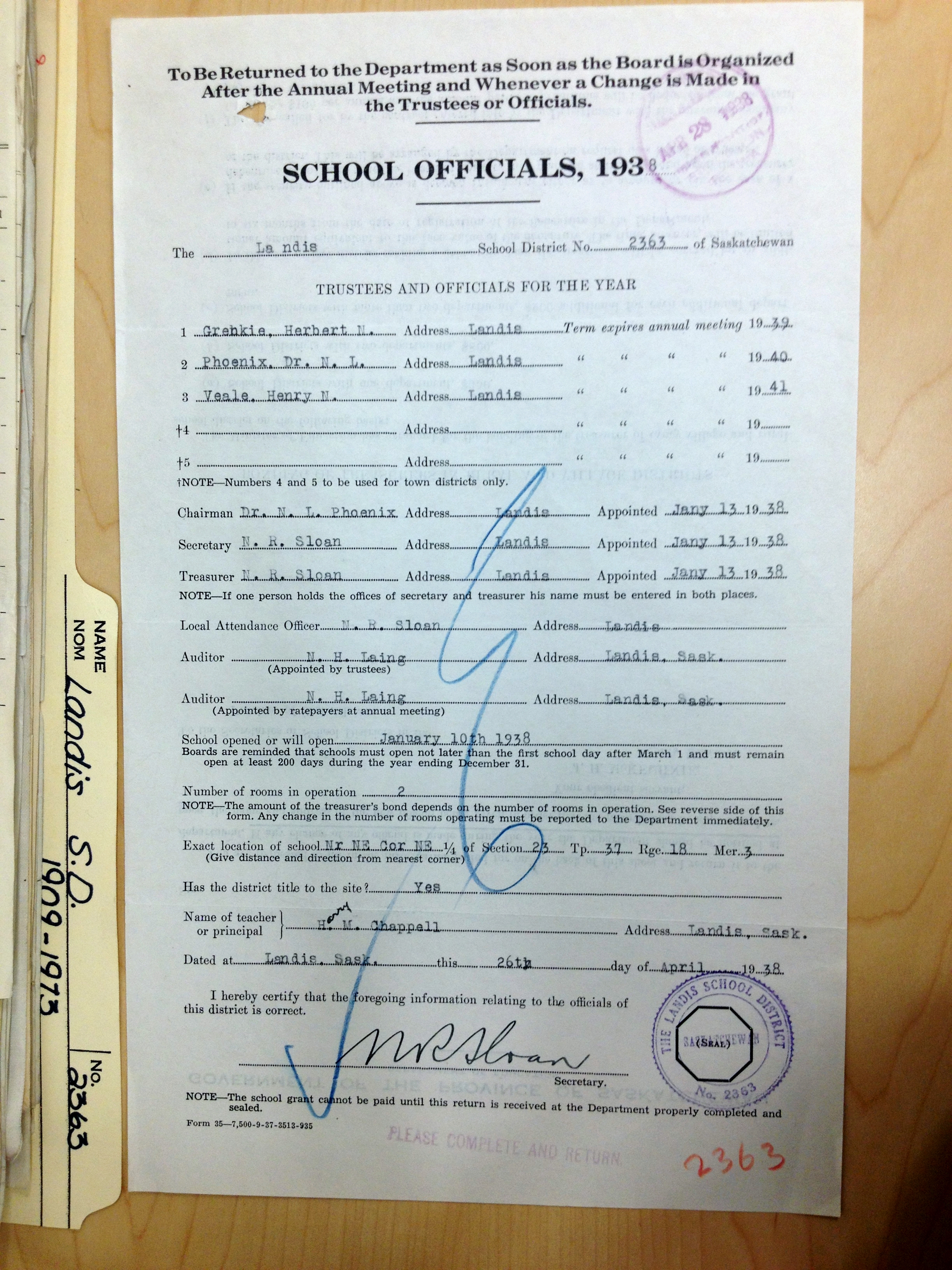 Landis School District 2363, 1909-1973, Village of Landis, North west quarter section 24 township 37 range 18 west of the third meridian,  Saskatchewan, - Saskatchewan Gen Web - Saskatchewan One room School Project