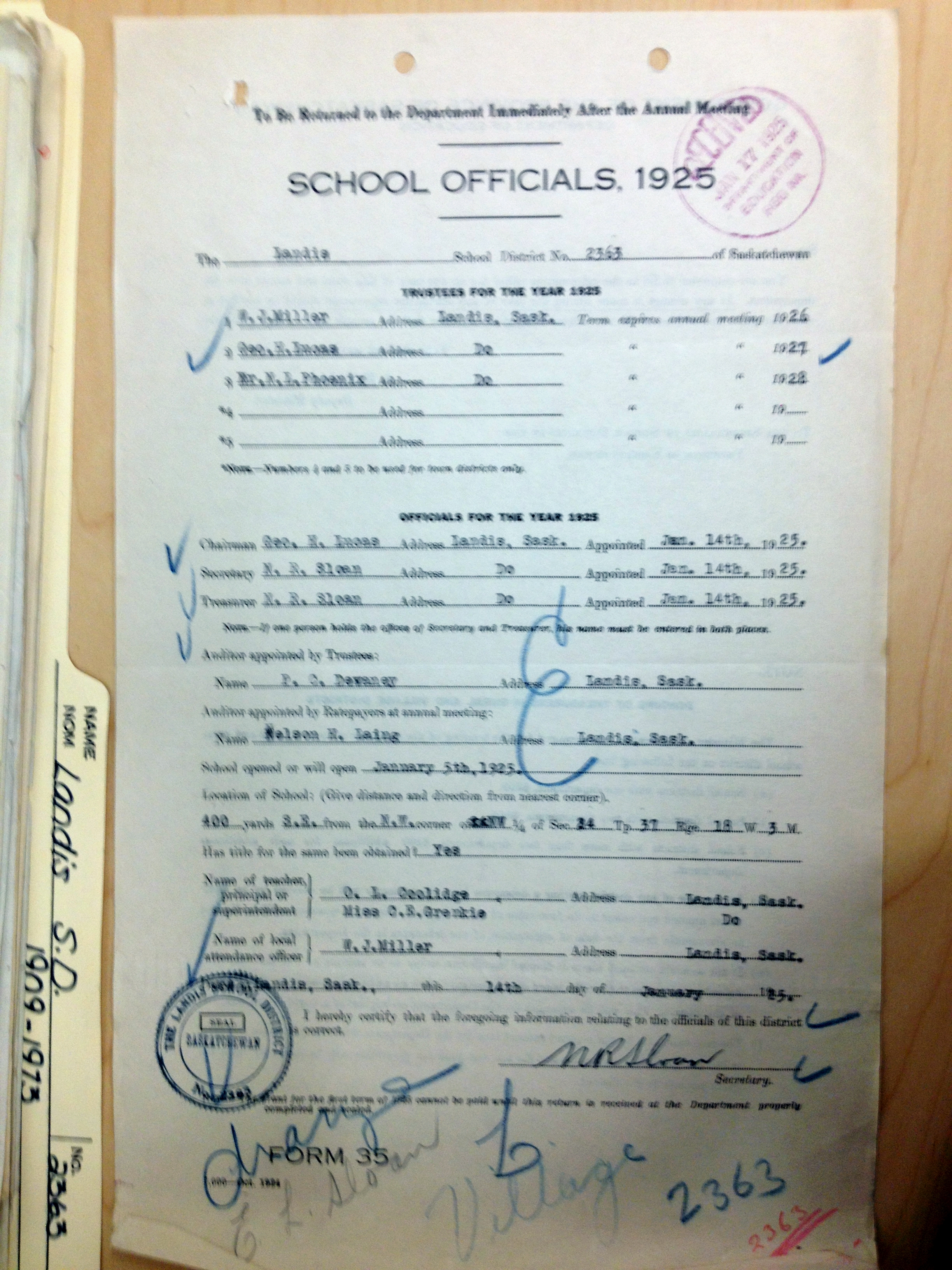 Landis School District 2363, 1909-1973, Village of Landis, North west quarter section 24 township 37 range 18 west of the third meridian,  Saskatchewan, - Saskatchewan Gen Web - Saskatchewan One room School Project