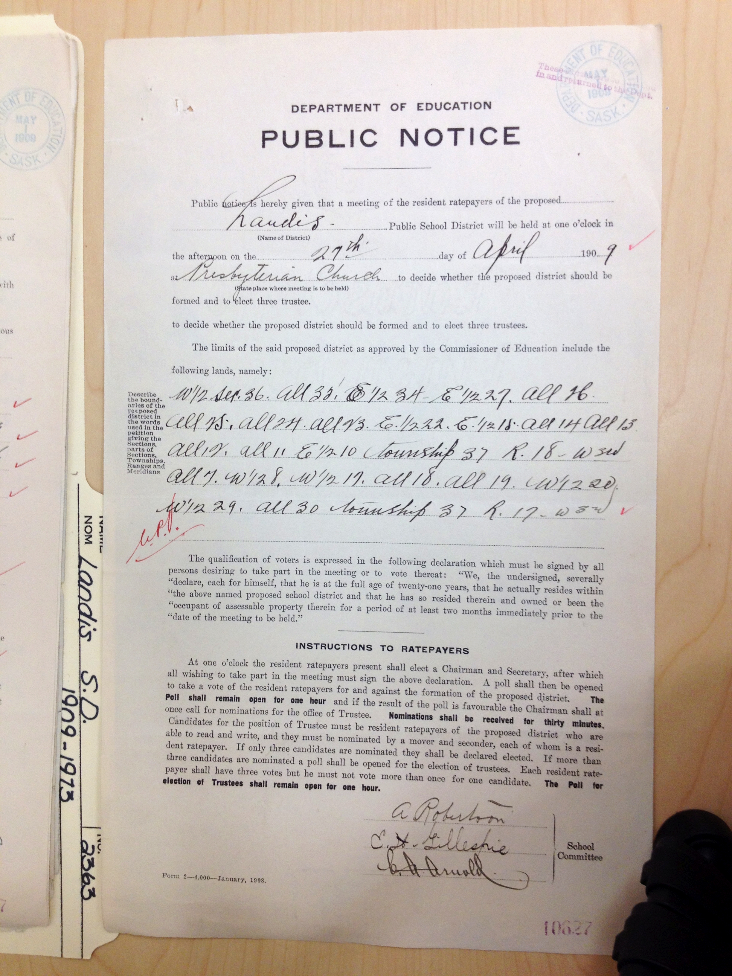 Landis School District 2363, 1909-1973, Village of Landis, North west quarter section 24 township 37 range 18 west of the third meridian,  Saskatchewan, - Saskatchewan Gen Web - Saskatchewan One room School Project