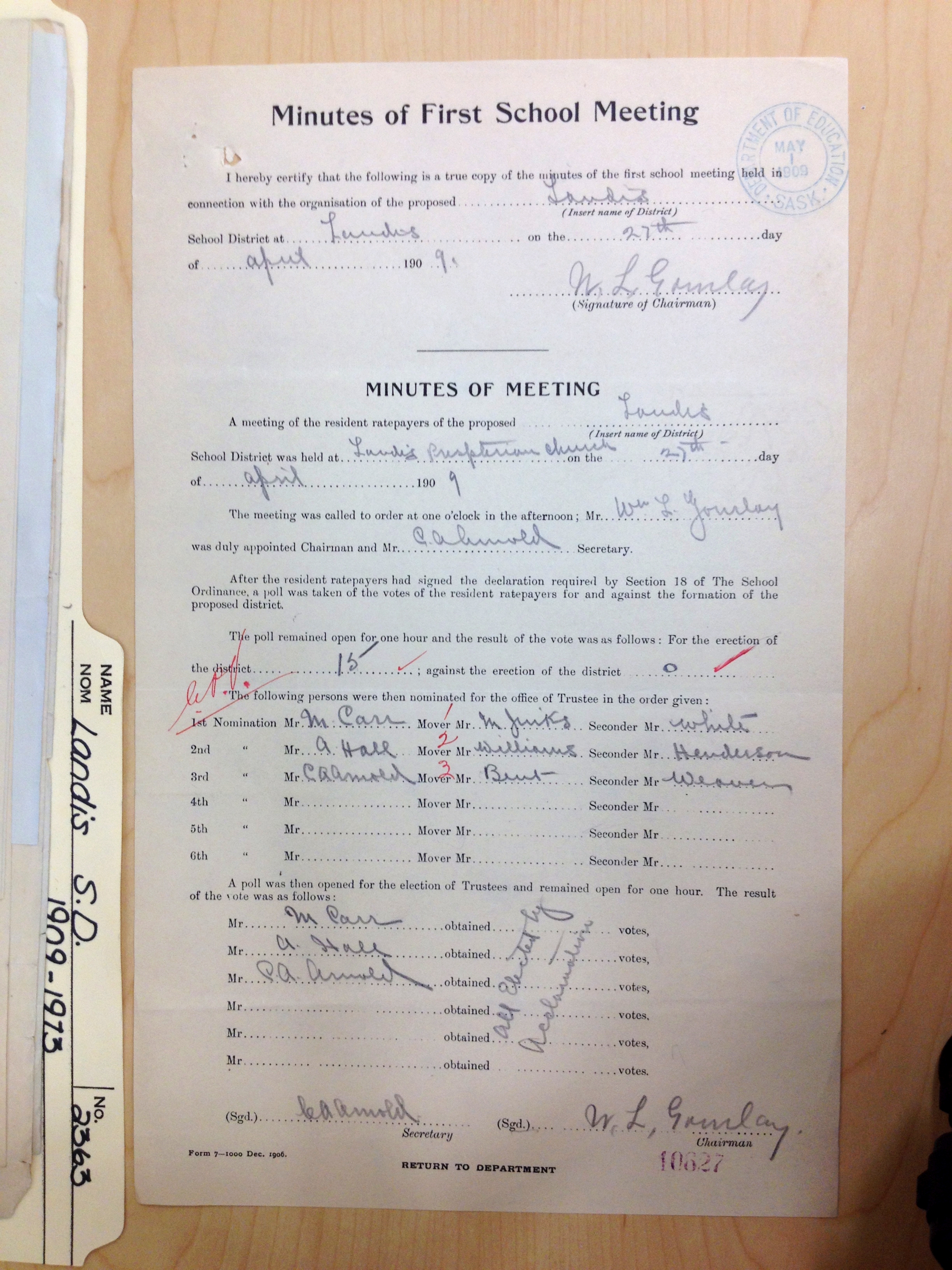 Landis School District 2363, 1909-1973, Village of Landis, North west quarter section 24 township 37 range 18 west of the third meridian,  Saskatchewan, - Saskatchewan Gen Web - Saskatchewan One room School Project