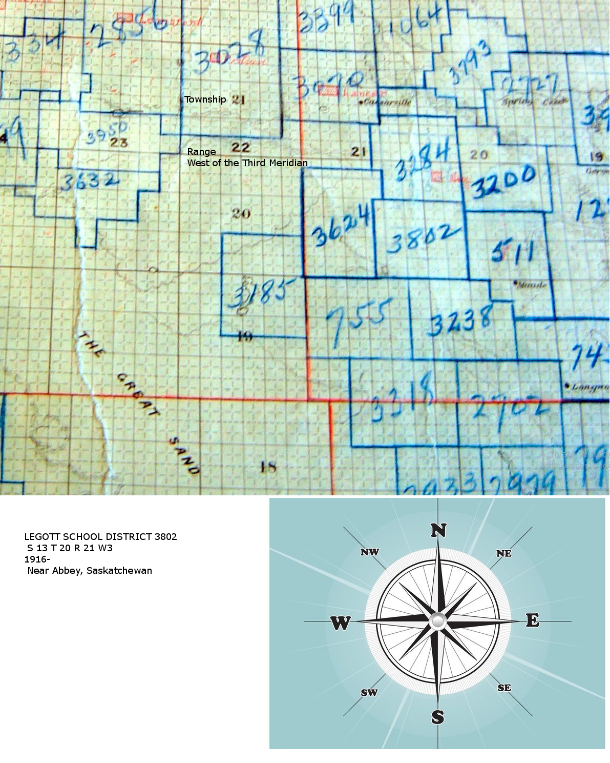 LEGOTT SCHOOL DISTRICT 3802, S 13 T 20 R 21 W3 1916-, Near Abbey, Saskatchewan,  Saskatchewan