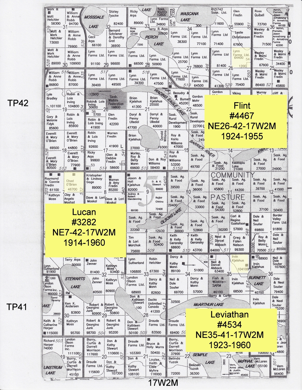 Map of Leviathan School District 4534, North east quarter section 35 township 41 range 17 west of the second meridian, 1923 - 1960, near Kermaria, Lac Vert , Saskatchewan, Sask, Sk, Canada, township, range, meridian, vintage, antique, school, school house, one room school house, one room school, school-house, one-room school-house, one room school house project, One Room School Project,   