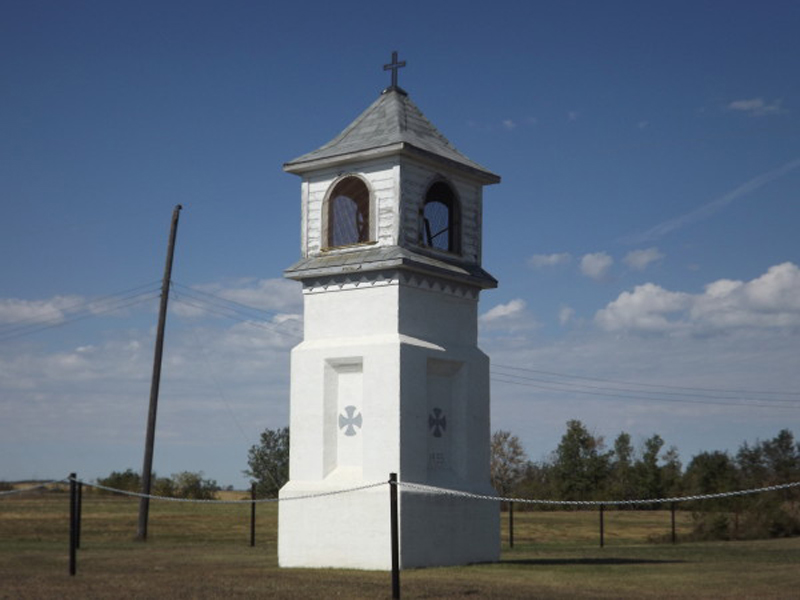 Lily White School District 4691 and St Demetrius Ukrainian Greek Catholic Church near Wishart, Saskatchewan