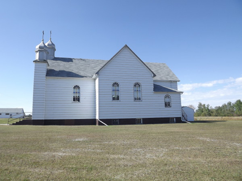 Lily White School District 4691 and St Demetrius Ukrainian Greek Catholic Church near Wishart, Saskatchewan