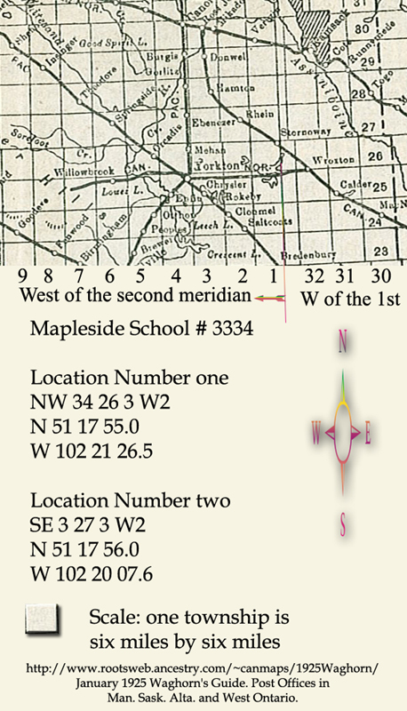  North Landing School District 3198, 1914-1959, south east quarter of section 28 township 20 range 15 west of the third meridian, near the town of Kyle, north east section 32 township 21 range 15 west of the third meridian, 