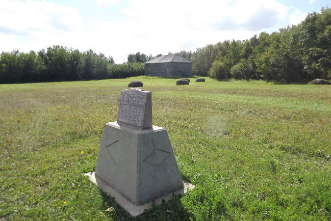 Mason School District 2449, South east section 9 township 33 range 8 west of the second meridian, near Invermay North west section 1 township 33 range 9 west of the second meridian, N 51, 48, 56.6 degrees, W103, 04, 11.9 degrees, 1909-1965