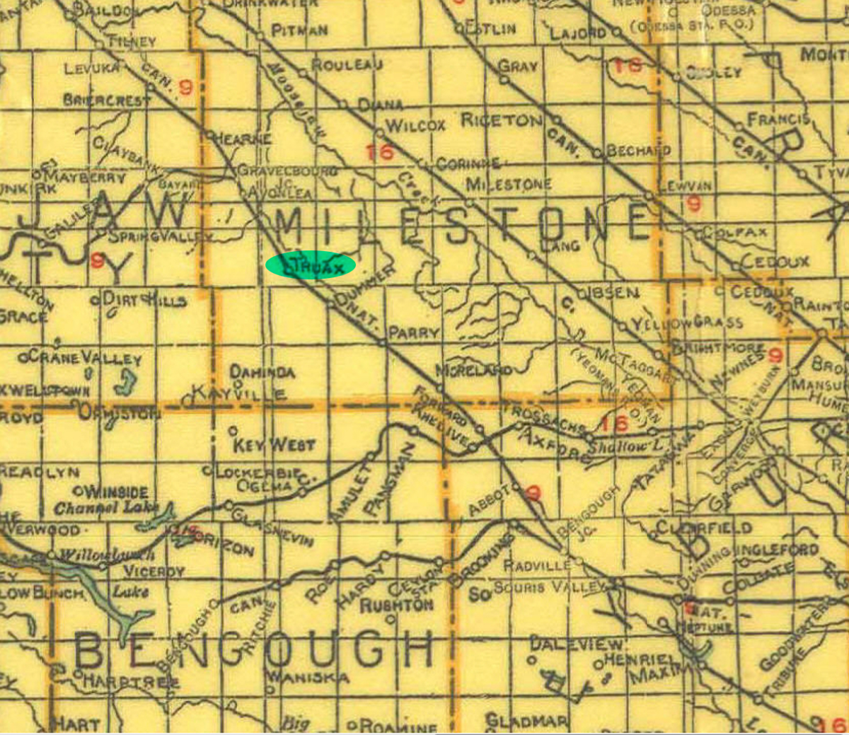 Moorefield School District 3555, 1915-1954, near Avonlea, NE section 11 Township 11 Range 23 West of the 2nd Meridian, near Avonlea, Saskatchewan  