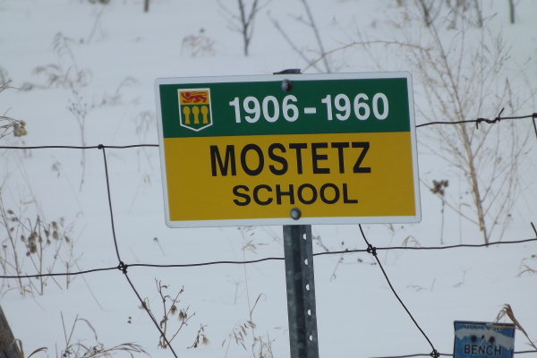 Mostetz School District 1734, north west section 33 township 25 range 31 west of the first meridian, 1906-1960, north of Calder, south west section 15 township 25 range 31 west of the first meridian