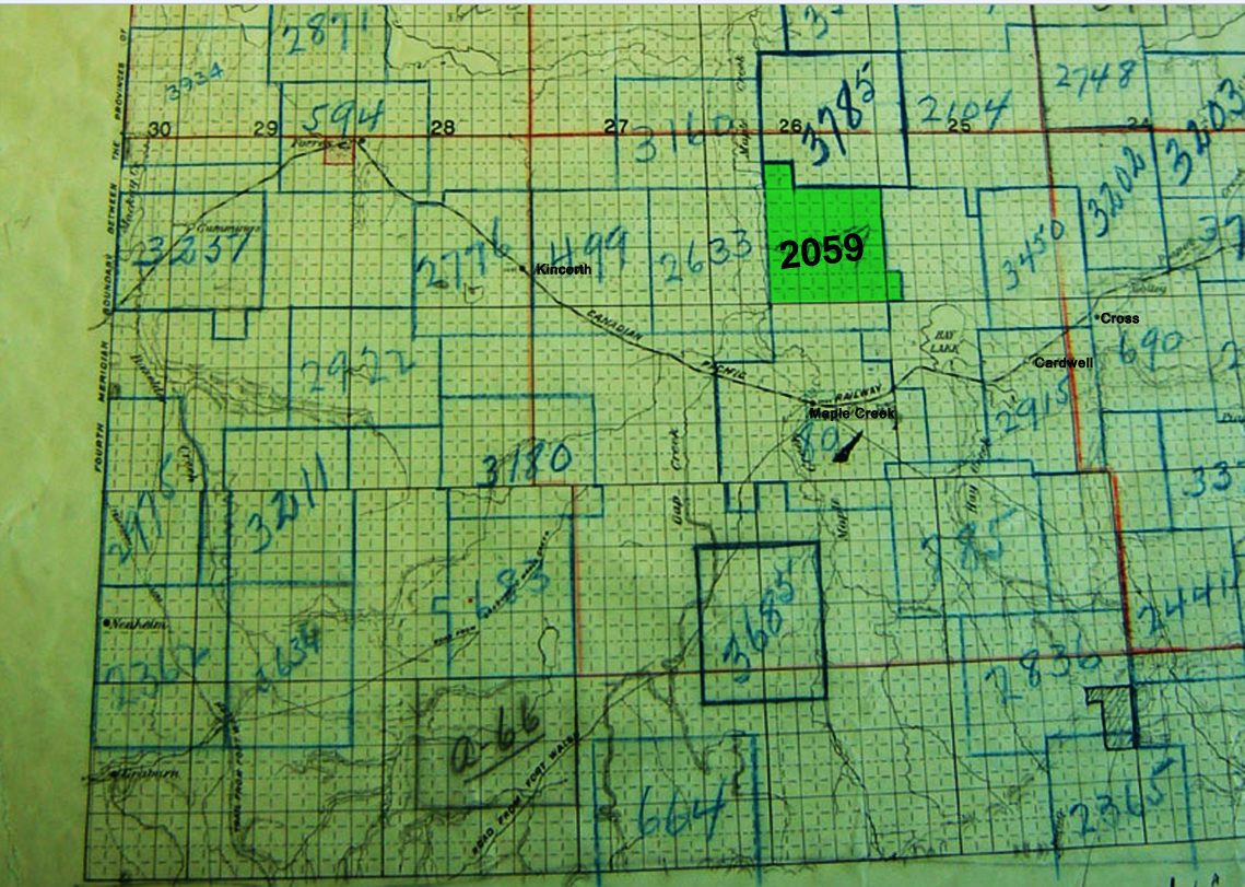 Kincorth, MacKid, Maple Creek, Tanna Hill, Cardwell, Cross Saskatchewan map