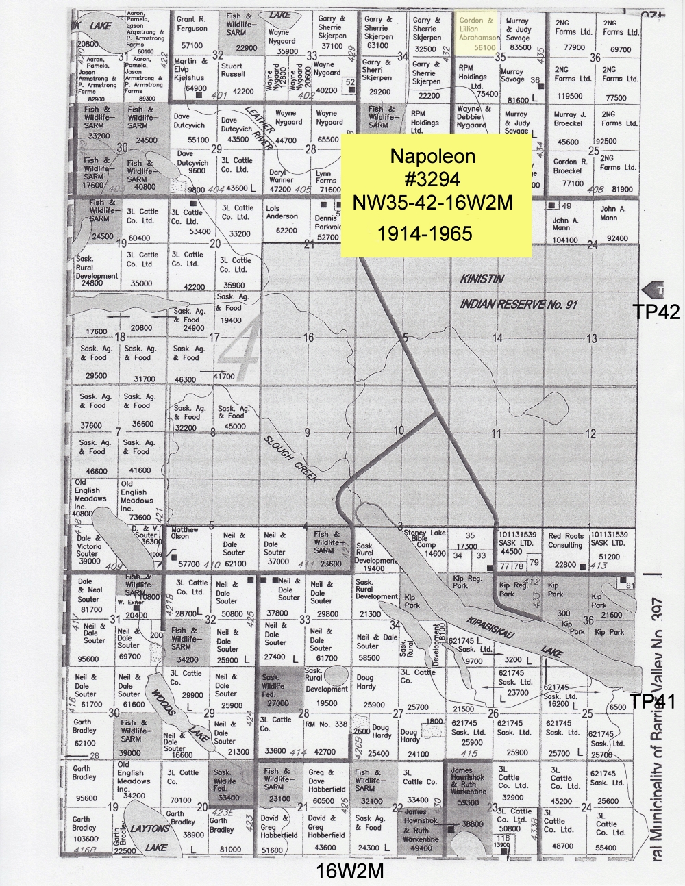 Map of Napoleon School District 3294, north west quarter of section 35 township 42 range 16 west of the second meridian, 1914-1964, near Kinistin Reserve, 1915-1965, old wooden sign, near Roecliff and Willowhill Saskatchewan, Sask, Sk, Canada, township, range, meridian, vintage, antique, school, school house, one room school house, one room school, school-house, one-room school-house, one room school house project, One Room School Project,   