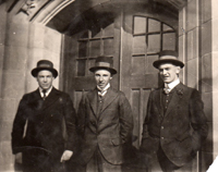 Normal School (Teacher Training schools)A photo of three men attending Normal School in 1915 only labelled Allan Jordanbut which of two men?  My father, William Eldon Bill Janzen, DDS (1896-1977) is on the right. province of Saskatchewan, Canada Province of Saskatchewan, CA  Saskatchewan Gen Web - One room School Project 