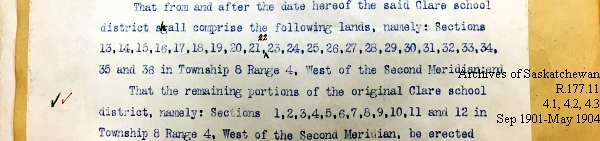 Saskatchewan One Room School House Orders Issued by the Commissioner of Education. Province of Saskatchewan, Canada. Sept 1901- May 1904