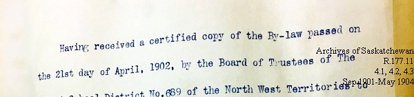 Saskatchewan One Room School House Orders Issued by the Commissioner of Education. Province of Saskatchewan, Canada. Sept 1901- May 1904