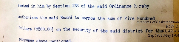 Saskatchewan One Room School House Orders Issued by the Commissioner of Education. Province of Saskatchewan, Canada. Sept 1901- May 1904