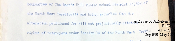 Saskatchewan One Room School House Orders Issued by the Commissioner of Education. Province of Saskatchewan, Canada. Sept 1901- May 1904