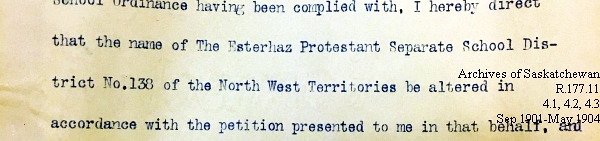 Saskatchewan One Room School House Orders Issued by the Commissioner of Education. Province of Saskatchewan, Canada. Sept 1901- May 1904