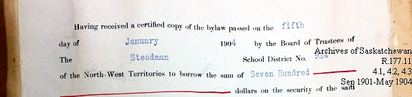 Saskatchewan One Room School House Orders Issued by the Commissioner of Education. Province of Saskatchewan, Canada. Sept 1901- May 1904