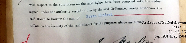 Saskatchewan One Room School House Orders Issued by the Commissioner of Education. Province of Saskatchewan, Canada. Sept 1901- May 1904