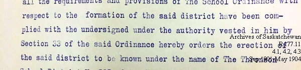 Saskatchewan One Room School House Orders Issued by the Commissioner of Education. Province of Saskatchewan, Canada. Sept 1901- May 1904