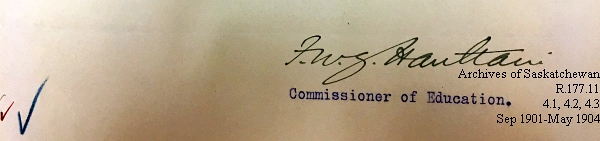 Saskatchewan One Room School House Orders Issued by the Commissioner of Education. Province of Saskatchewan, Canada. Sept 1901- May 1904