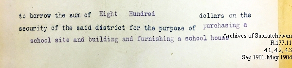 Saskatchewan One Room School House Orders Issued by the Commissioner of Education. Province of Saskatchewan, Canada. Sept 1901- May 1904