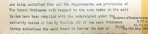 Saskatchewan One Room School House Orders Issued by the Commissioner of Education. Province of Saskatchewan, Canada. Sept 1901- May 1904