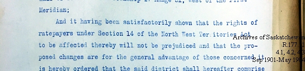 Saskatchewan One Room School House Orders Issued by the Commissioner of Education. Province of Saskatchewan, Canada. Sept 1901- May 1904